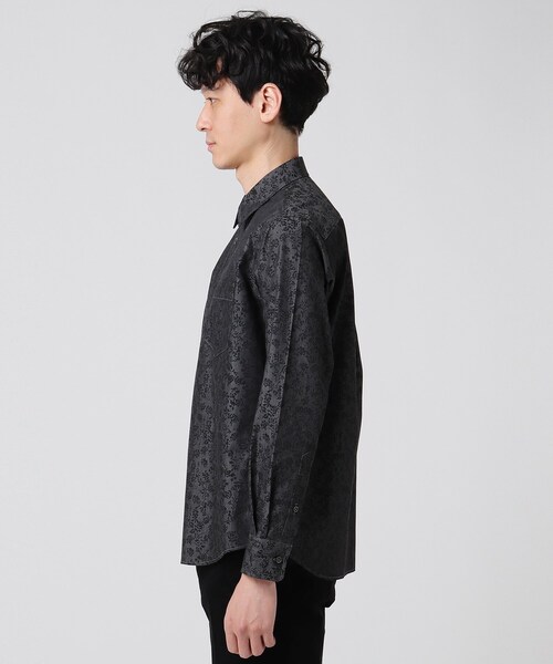 TAKEO KIKUCHI（タケオキクチ）の「◇ライトデニム花柄プリントシャツ