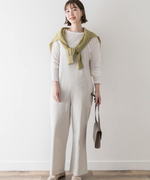 F by ROSSO（エフバイロッソ）の「F by ROSSO　コットンレーヨンオールインワン∴（サロペット/オーバーオール・レディース・ブラック/ベージュ/オフホワイト・38/36）」の2枚目の写真