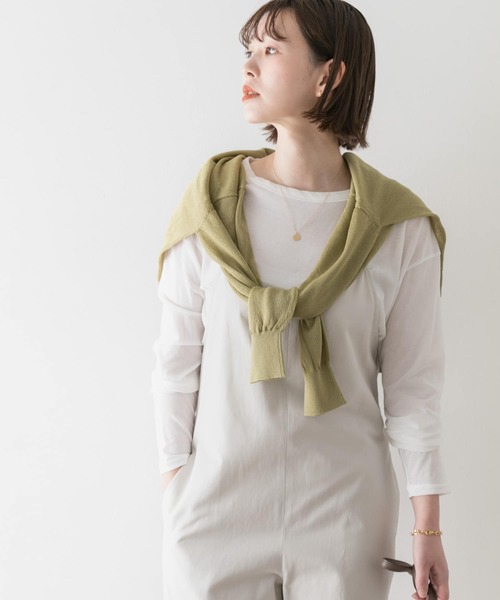 F by ROSSO（エフバイロッソ）の「F by ROSSO　コットンレーヨンオールインワン∴（サロペット/オーバーオール・レディース・ブラック/ベージュ/オフホワイト・38/36）」の7枚目の写真