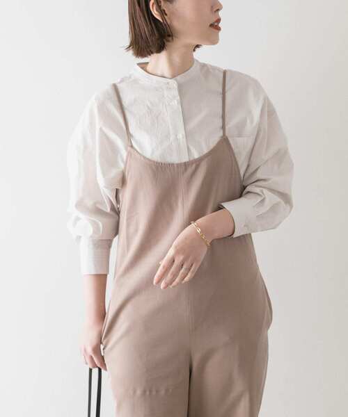 F by ROSSO（エフバイロッソ）の「F by ROSSO　コットンレーヨンオールインワン∴（サロペット/オーバーオール・レディース・ブラック/ベージュ/オフホワイト・38/36）」の8枚目の写真