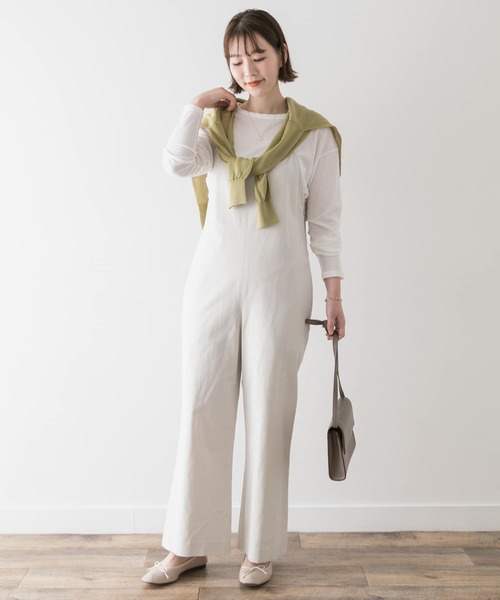 F by ROSSO（エフバイロッソ）の「F by ROSSO　コットンレーヨンオールインワン∴（サロペット/オーバーオール・レディース・ブラック/ベージュ/オフホワイト・38/36）」の9枚目の写真