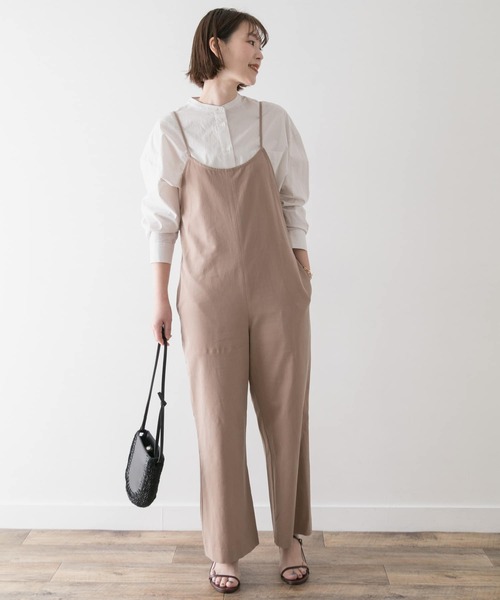 F by ROSSO（エフバイロッソ）の「F by ROSSO　コットンレーヨンオールインワン∴（サロペット/オーバーオール・レディース・ブラック/ベージュ/オフホワイト・38/36）」の14枚目の写真