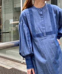 Kastane | コットン刺繍カフタンチュニック(シャツ/ブラウス)