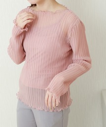 パワーネットランダムプリーツ　プルオーバー+ボードレーキャミ　セット