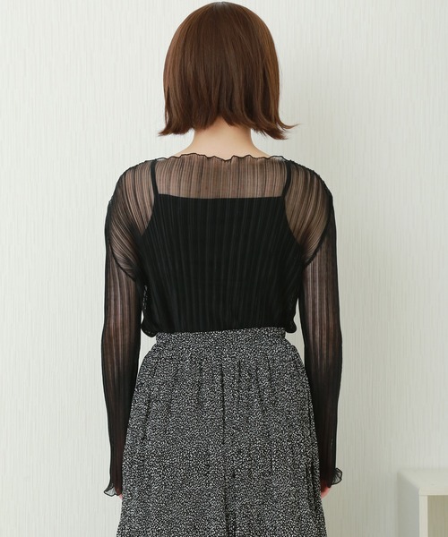 libelle more（リベル モア）の「パワーネットランダムプリーツ　プルオーバー+ボードレーキャミ　セット（Tシャツ/カットソー・レディース・ライトベージュ/ピンク/オフホワイト/ブラック・L/M）」の14枚目の写真