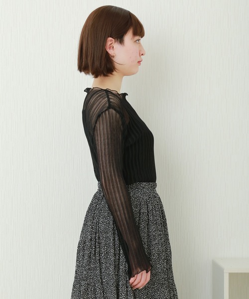 libelle more（リベル モア）の「パワーネットランダムプリーツ　プルオーバー+ボードレーキャミ　セット（Tシャツ/カットソー・レディース・ライトベージュ/ピンク/オフホワイト/ブラック・L/M）」の20枚目の写真