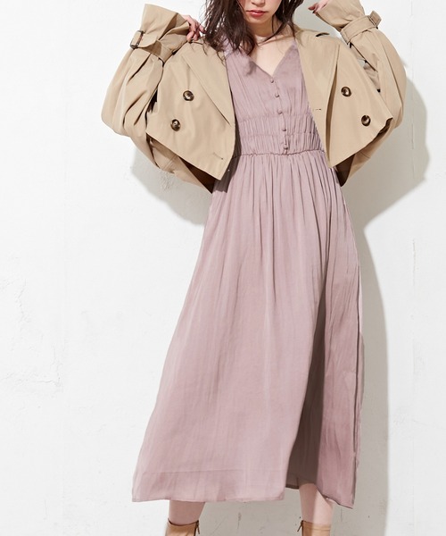 natural couture(ナチュラルクチュール)の「フェザー柄ギャザーデザインワンピース(ワンピース・レディース・カーキ/ピンクベージュ/その他1/その他2・FREE)」の17枚目の写真