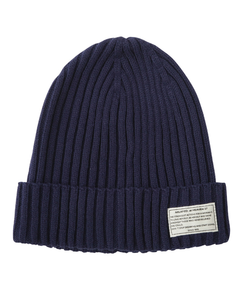 MILKFED.（ミルクフェド）の「【mini5月号掲載】BASIC RIB KNITTED CAP　（ニットキャップ/ビーニー/無地）（ニットキャップ/ビーニー・レディース・ホワイト/ネイビー/ライトブルー/ライトピンク・ONE SIZE）」の4枚目の写真