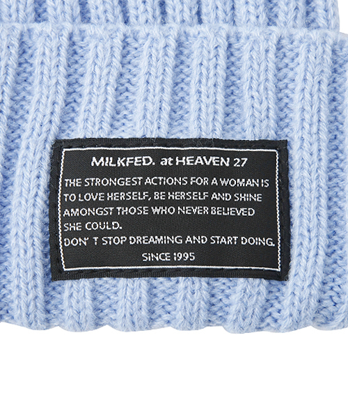 MILKFED.（ミルクフェド）の「【mini5月号掲載】BASIC RIB KNITTED CAP　（ニットキャップ/ビーニー/無地）（ニットキャップ/ビーニー・レディース・ホワイト/ネイビー/ライトブルー/ライトピンク・ONE SIZE）」の7枚目の写真