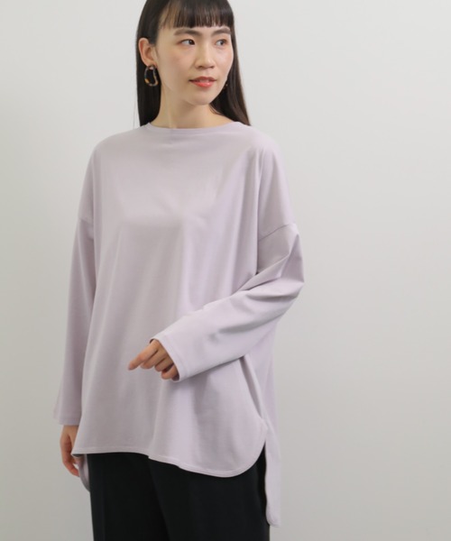 AMERICAN HOLIC(アメリカンホリック)の「ラウンドテール前後差カットプルオーバー(Tシャツ/カットソー・レディース・イエロー/ブルー/オフホワイト/ラベンダー/グレー/チャコールグレー・M/L)」の6枚目の写真