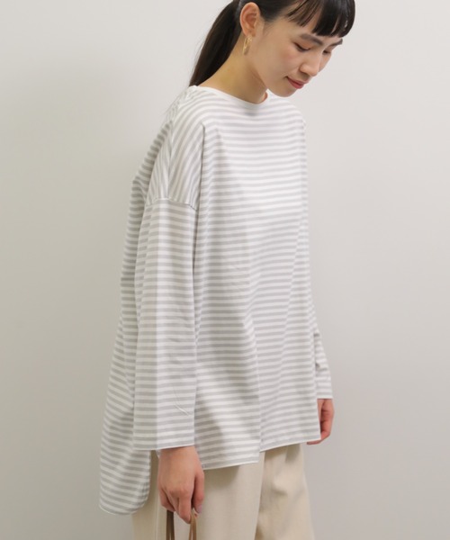 AMERICAN HOLIC(アメリカンホリック)の「ラウンドテール前後差カットプルオーバー(Tシャツ/カットソー・レディース・イエロー/ブルー/オフホワイト/ラベンダー/グレー/チャコールグレー・M/L)」の4枚目の写真