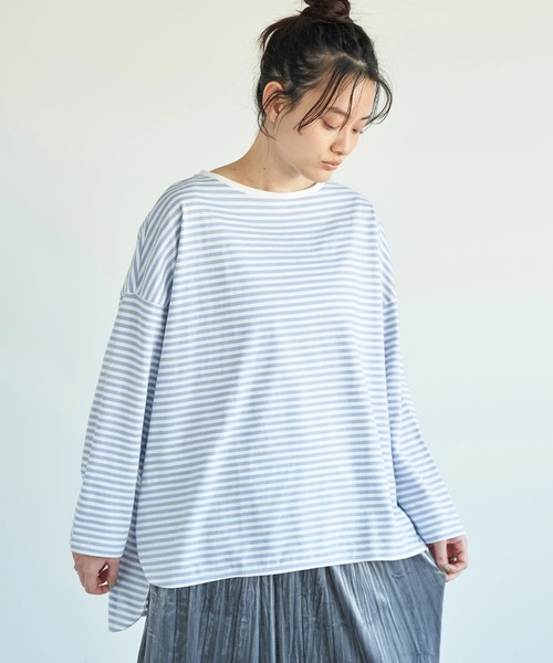 AMERICAN HOLIC(アメリカンホリック)の「ラウンドテール前後差カットプルオーバー(Tシャツ/カットソー・レディース・イエロー/ブルー/オフホワイト/ラベンダー/グレー/チャコールグレー・M/L)」の5枚目の写真