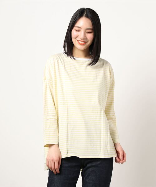 AMERICAN HOLIC(アメリカンホリック)の「ラウンドテール前後差カットプルオーバー(Tシャツ/カットソー・レディース・イエロー/ブルー/オフホワイト/ラベンダー/グレー/チャコールグレー・M/L)」の7枚目の写真