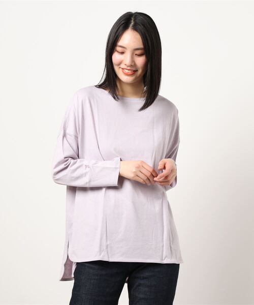 AMERICAN HOLIC(アメリカンホリック)の「ラウンドテール前後差カットプルオーバー(Tシャツ/カットソー・レディース・イエロー/ブルー/オフホワイト/ラベンダー/グレー/チャコールグレー・M/L)」の9枚目の写真