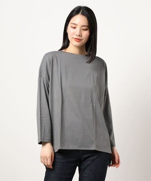 AMERICAN HOLIC(アメリカンホリック)の「ラウンドテール前後差カットプルオーバー(Tシャツ/カットソー・レディース・イエロー/ブルー/オフホワイト/ラベンダー/グレー/チャコールグレー・M/L)」の10枚目の写真