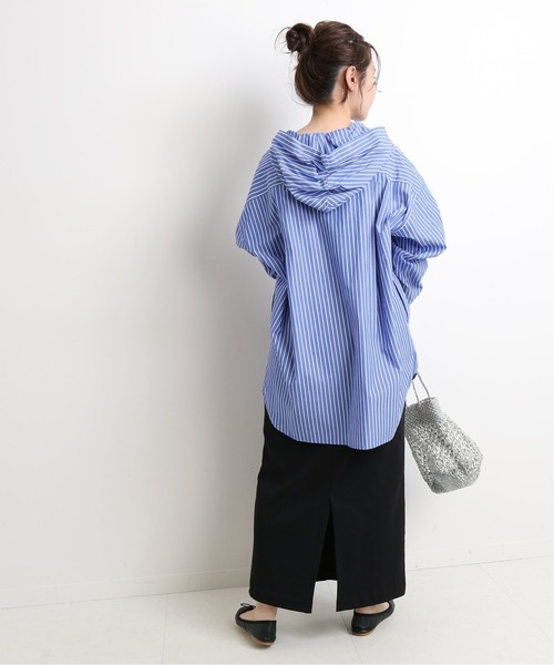 SLOBE IENA（スローブイエナ）の「コットンマリブフライススカ―ト【ウエストゴム/手洗い可能】◆（スカート・レディース・ブラック/アイボリー/ブルー系その他/カーキ・FREE）」の11枚目の写真