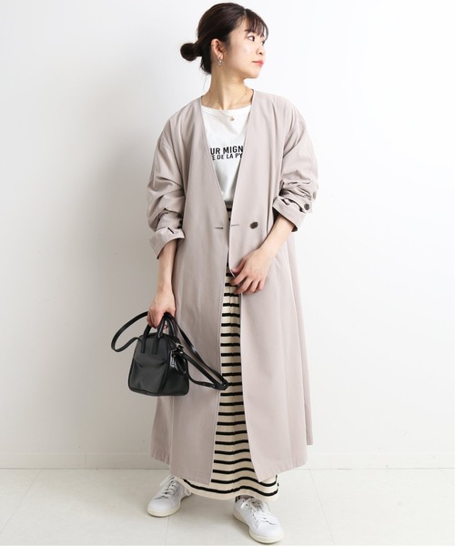 SLOBE IENA（スローブイエナ）の「コットンマリブフライススカ―ト【ウエストゴム/手洗い可能】◆（スカート・レディース・ブラック/アイボリー/ブルー系その他/カーキ・FREE）」の5枚目の写真