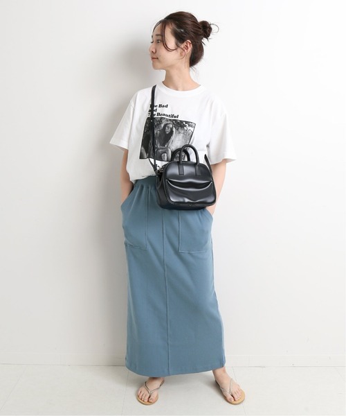 SLOBE IENA（スローブイエナ）の「コットンマリブフライススカ―ト【ウエストゴム/手洗い可能】◆（スカート・レディース・ブラック/アイボリー/ブルー系その他/カーキ・FREE）」の17枚目の写真