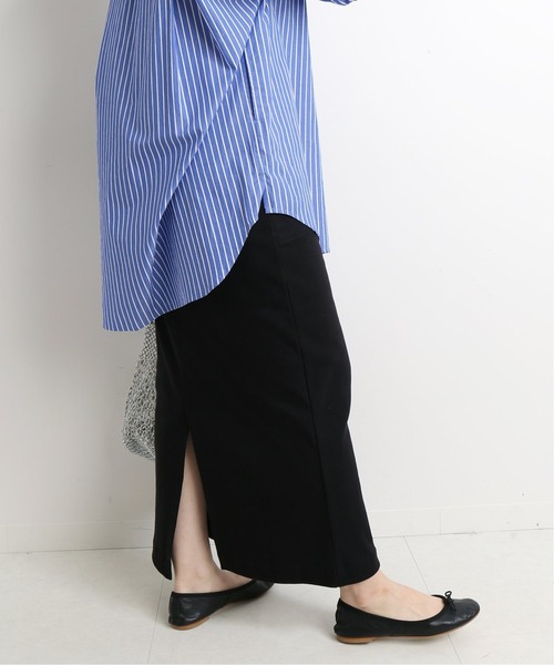 SLOBE IENA（スローブイエナ）の「コットンマリブフライススカ―ト【ウエストゴム/手洗い可能】◆（スカート・レディース・ブラック/アイボリー/ブルー系その他/カーキ・FREE）」の20枚目の写真