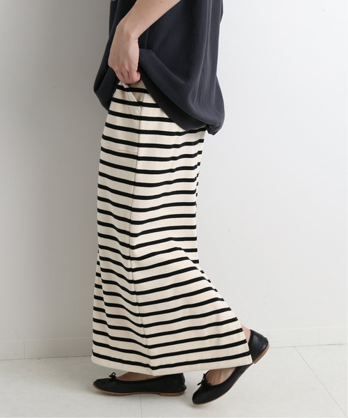 SLOBE IENA（スローブイエナ）の「コットンマリブフライススカ―ト【ウエストゴム/手洗い可能】◆（スカート・レディース・ブラック/アイボリー/ブルー系その他/カーキ・FREE）」の8枚目の写真