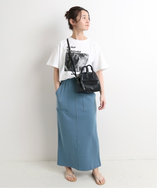 SLOBE IENA（スローブイエナ）の「コットンマリブフライススカ―ト【ウエストゴム/手洗い可能】◆（スカート・レディース・ブラック/アイボリー/ブルー系その他/カーキ・FREE）」の22枚目の写真