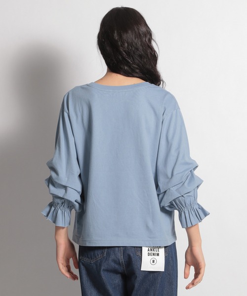 niko and...（ニコアンド）の「[WEB限定]袖タックタックプルオーバー（Tシャツ/カットソー・レディース・ライトブルー/ブラック/オフホワイト/オリーブ・SMALL/MEDIUM/LARGE）」の18枚目の写真