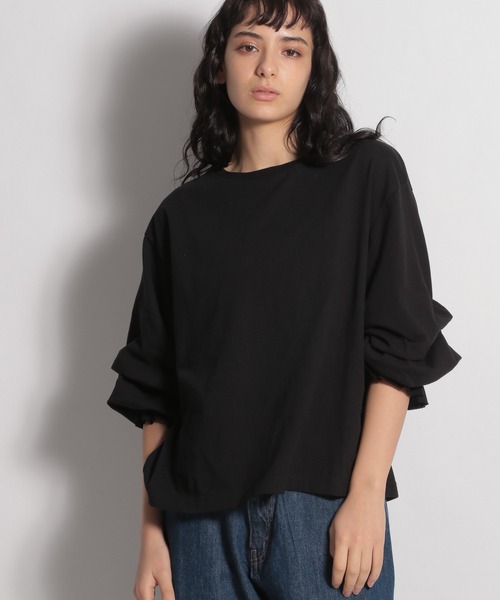 niko and...（ニコアンド）の「[WEB限定]袖タックタックプルオーバー（Tシャツ/カットソー・レディース・ライトブルー/ブラック/オフホワイト/オリーブ・SMALL/MEDIUM/LARGE）」の21枚目の写真