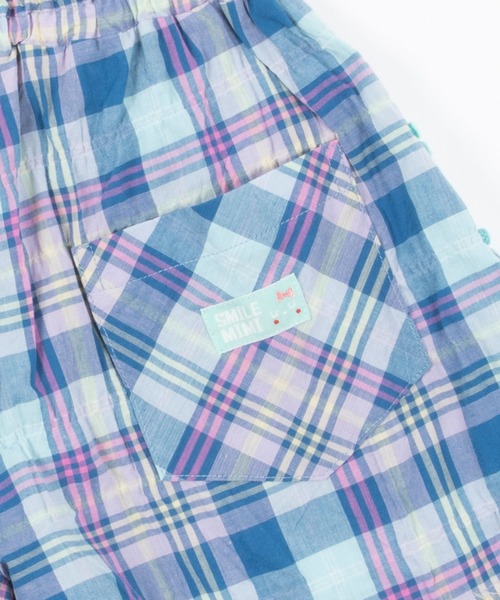 KP（ケーピー）の「シャーリングチェックキュロット(100-130cm)（その他パンツ・キッズ・オレンジ/ブルー系その他・110cm/120cm/130cm）」の3枚目の写真