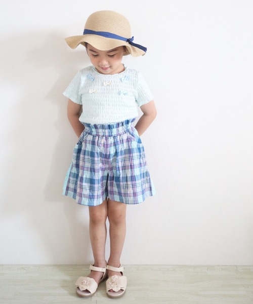 KP（ケーピー）の「シャーリングチェックキュロット(100-130cm)（その他パンツ・キッズ・オレンジ/ブルー系その他・110cm/120cm/130cm）」の11枚目の写真