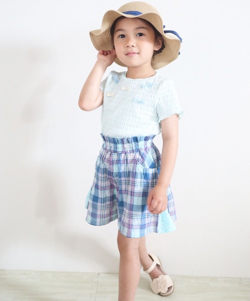 KP（ケーピー）の「シャーリングチェックキュロット(100-130cm)（その他パンツ・キッズ・オレンジ/ブルー系その他・110cm/120cm/130cm）」の10枚目の写真