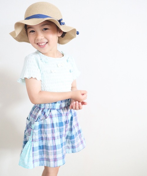 KP（ケーピー）の「シャーリングチェックキュロット(100-130cm)（その他パンツ・キッズ・オレンジ/ブルー系その他・110cm/120cm/130cm）」の14枚目の写真