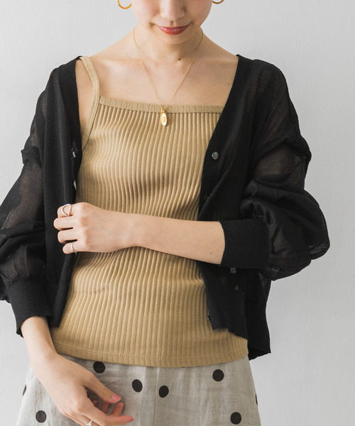 URBAN RESEARCH(アーバンリサーチ)の「スクエアネックキャミソール(キャミソール・レディース・ブラック/ベージュ/オフホワイト・FREE)」の1枚目の写真