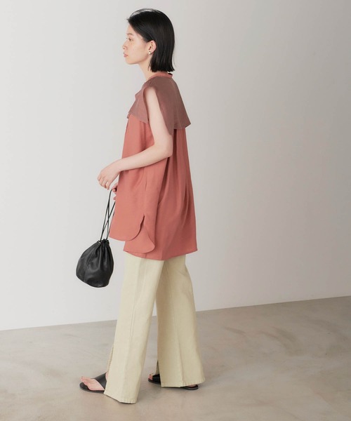 forksy.(フォルクシー)の「【forksy.】デニムピグメント加工スリットフレアパンツ(デニムパンツ・レディース・チャコールグレー/パープル/ブラウン/ブルー/ライトベージュ・FREE)」の11枚目の写真