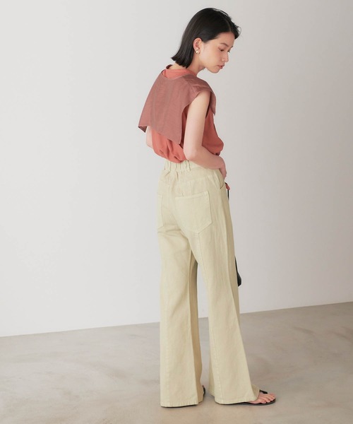 forksy.(フォルクシー)の「【forksy.】デニムピグメント加工スリットフレアパンツ(デニムパンツ・レディース・チャコールグレー/パープル/ブラウン/ブルー/ライトベージュ・FREE)」の14枚目の写真