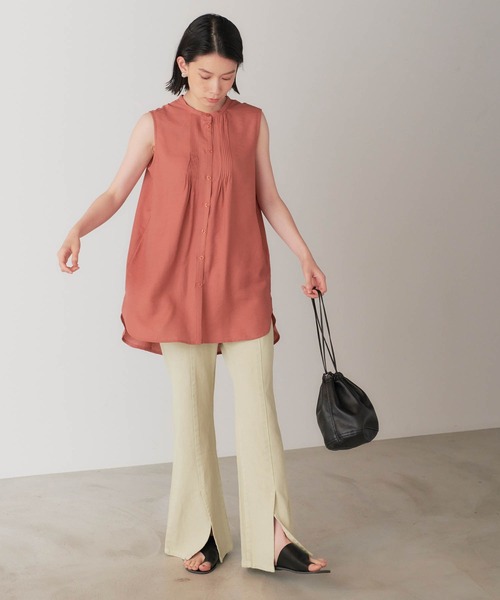 forksy.(フォルクシー)の「【forksy.】デニムピグメント加工スリットフレアパンツ(デニムパンツ・レディース・チャコールグレー/パープル/ブラウン/ブルー/ライトベージュ・FREE)」の15枚目の写真