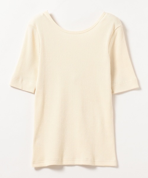 Ray BEAMS（レイビームス）の「Ray BEAMS / リブ ラウンドネック Tシャツ（Tシャツ/カットソー・レディース・パープル/ブラウン/ホワイト系その他/ミント・ONE SIZE）」の6枚目の写真