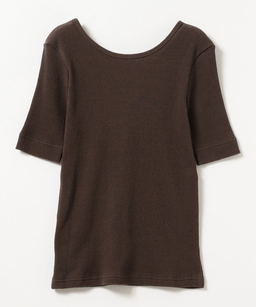 Ray BEAMS（レイビームス）の「Ray BEAMS / リブ ラウンドネック Tシャツ（Tシャツ/カットソー・レディース・パープル/ブラウン/ホワイト系その他/ミント・ONE SIZE）」の9枚目の写真