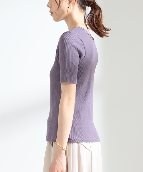 Ray BEAMS（レイビームス）の「Ray BEAMS / リブ ラウンドネック Tシャツ（Tシャツ/カットソー・レディース・パープル/ブラウン/ホワイト系その他/ミント・ONE SIZE）」の16枚目の写真