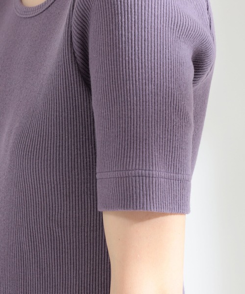 Ray BEAMS（レイビームス）の「Ray BEAMS / リブ ラウンドネック Tシャツ（Tシャツ/カットソー・レディース・パープル/ブラウン/ホワイト系その他/ミント・ONE SIZE）」の18枚目の写真