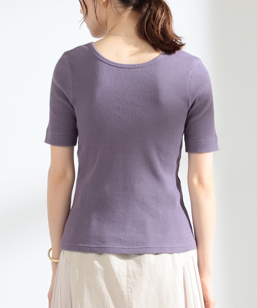 Ray BEAMS（レイビームス）の「Ray BEAMS / リブ ラウンドネック Tシャツ（Tシャツ/カットソー・レディース・パープル/ブラウン/ホワイト系その他/ミント・ONE SIZE）」の20枚目の写真
