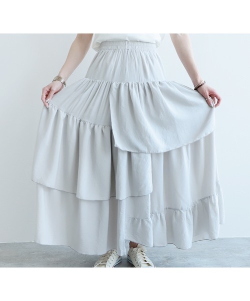 reca（レカ）の「ランダムティアードボリュームスカート（スカート・レディース・ブラック/ライトグレー・FREE）」の8枚目の写真
