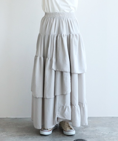 reca（レカ）の「ランダムティアードボリュームスカート（スカート・レディース・ブラック/ライトグレー・FREE）」の22枚目の写真