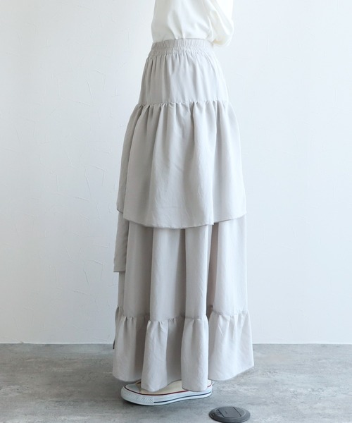 reca（レカ）の「ランダムティアードボリュームスカート（スカート・レディース・ブラック/ライトグレー・FREE）」の21枚目の写真