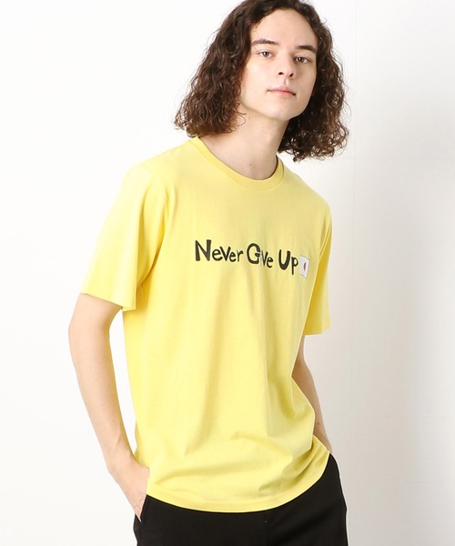 Purple&Yellow（パープルアンドイエロー）の「NEVER GIVE UP JAPAN　Tシャツ（Tシャツ/カットソー・メンズ・ホワイト/ネイビー/レッド/グリーン/ライトイエロー・MEDIUM/LARGE）」の5枚目の写真