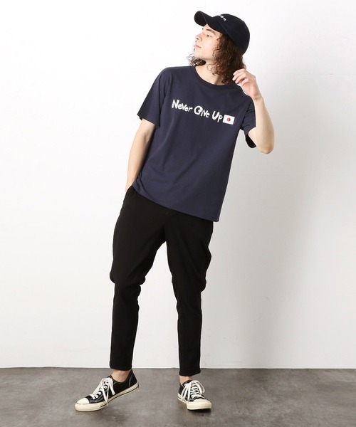 Purple&Yellow（パープルアンドイエロー）の「NEVER GIVE UP JAPAN　Tシャツ（Tシャツ/カットソー・メンズ・ホワイト/ネイビー/レッド/グリーン/ライトイエロー・MEDIUM/LARGE）」の15枚目の写真