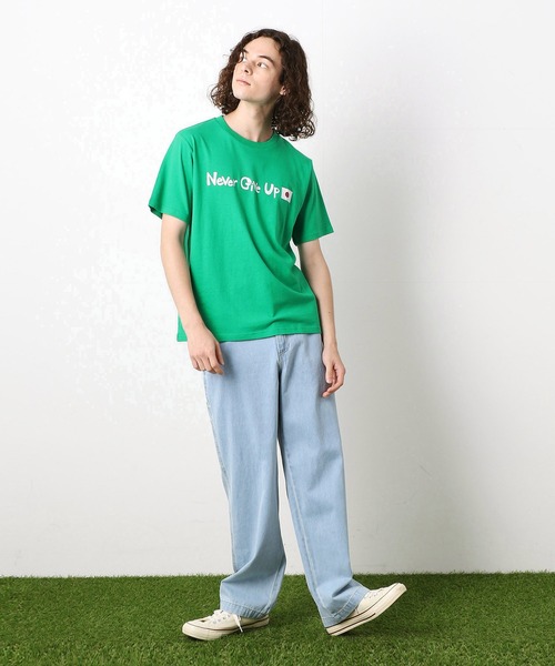 Purple&Yellow（パープルアンドイエロー）の「NEVER GIVE UP JAPAN　Tシャツ（Tシャツ/カットソー・メンズ・ホワイト/ネイビー/レッド/グリーン/ライトイエロー・MEDIUM/LARGE）」の19枚目の写真