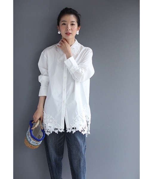 cawaii(カワイイ)の「白花浮かぶデコレーションレースのシャツトップス(シャツ/ブラウス・レディース・ホワイト・FREE)」の11枚目の写真