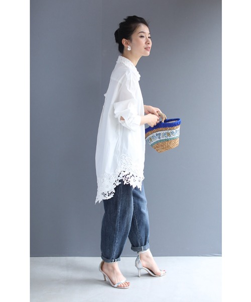cawaii(カワイイ)の「白花浮かぶデコレーションレースのシャツトップス(シャツ/ブラウス・レディース・ホワイト・FREE)」の10枚目の写真