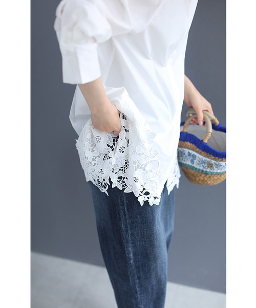 cawaii(カワイイ)の「白花浮かぶデコレーションレースのシャツトップス(シャツ/ブラウス・レディース・ホワイト・FREE)」の15枚目の写真