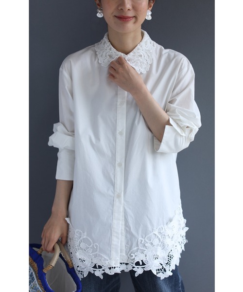 cawaii(カワイイ)の「白花浮かぶデコレーションレースのシャツトップス(シャツ/ブラウス・レディース・ホワイト・FREE)」の7枚目の写真